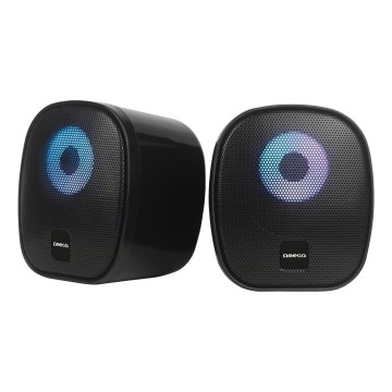 USB zvučnici sa RGB osvetljenjem 2x3W/5V crni