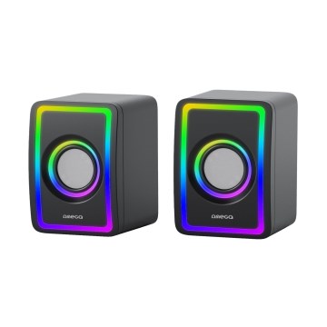 USB zvučnici sa RGB osvetljenjem 2x3W/5V crni