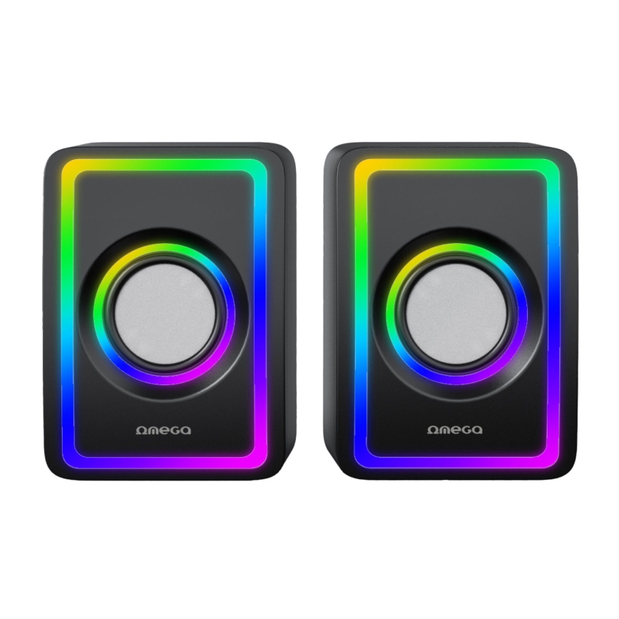 USB zvučnici sa RGB osvetljenjem 2x3W/5V crni