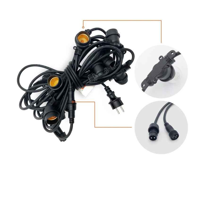 Vanišnja dekorativna girlanda MIMOSA 10xE27/1,3W/230V IP44 10 m