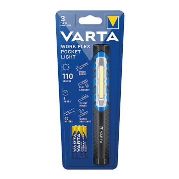 Varta 17647101421 - LED baterijska lampa WORK FLEX POCKET LIGHT LED/3xAAA IPX4