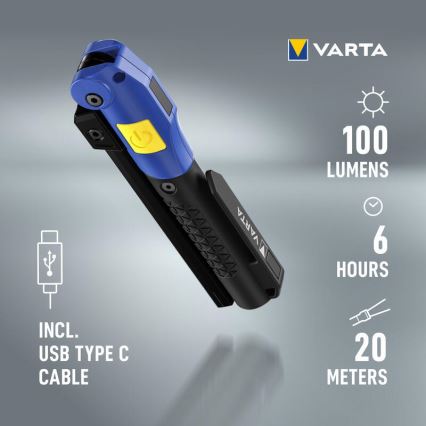 Varta 18649101401 - LED punjiva radna svetiljka WORK FLEX F20R LED/5V IP54