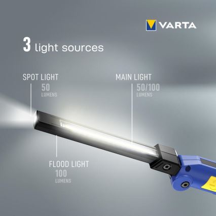 Varta 18649101401 - LED punjiva radna svetiljka WORK FLEX F20R LED/5V IP54