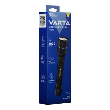 Varta 18922101111 - LED punjiva baterijska lampa sa power bankom NIGHT CUTTER PRO F40R LED/USB IP67 5200 mAh
