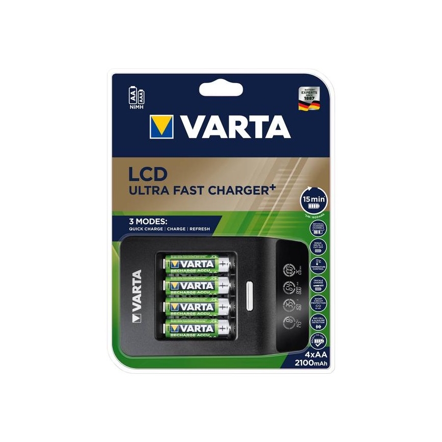 Varta 40084 - LCD Smart punjač ULTRA FAST+ 4x NiMH AA 2100 mAh 230V