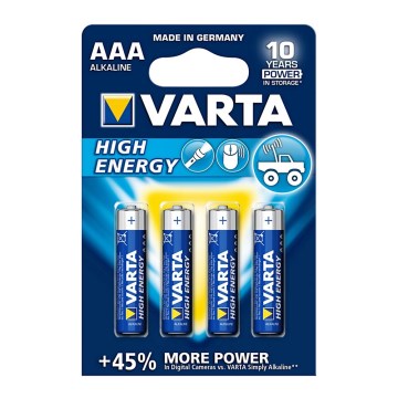 Varta 4903 - pakovanje od 4 alkalne baterije HIGH ENERGY AAA 1,5V