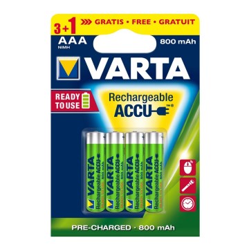 Varta 5670 - 3+1 kom Punjive AAA baterije ACCU Ni-MH, 800 mAh, 1,2 V