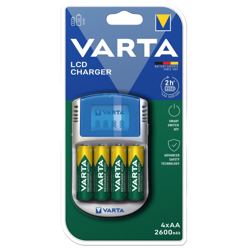 Varta 57070201451 - LCD punjač za baterije 4x AA/AAA, 2600mAh, 5V