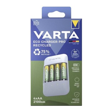 Varta 57683101121 - Punjač za baterije 4xAA/AAA, 2100 mAh, 5 V