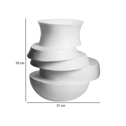 Vaza 33x31 cm od smole, bela