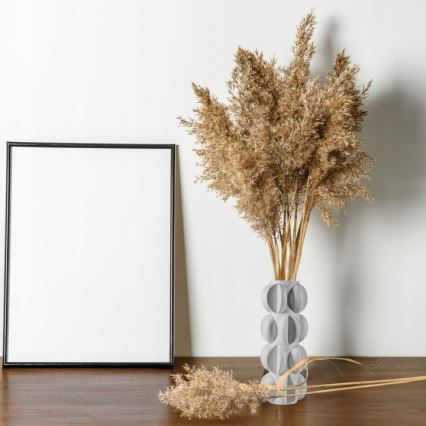 Vaza 37x19 cm smola/matna bela prigušiva