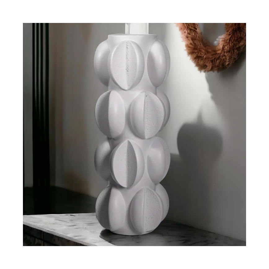 Vaza 37x19 cm smola/matna bela prigušiva