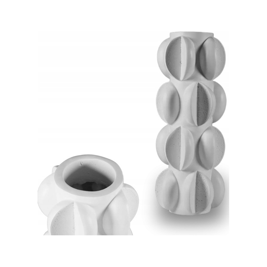 Vaza 37x19 cm smola/matna bela prigušiva