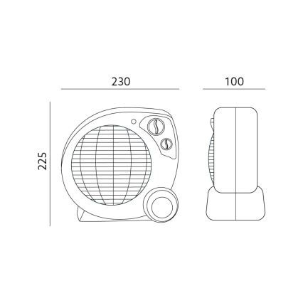Ventilator sa grejnim telom ZEFIR 1000/2000W/230V beo