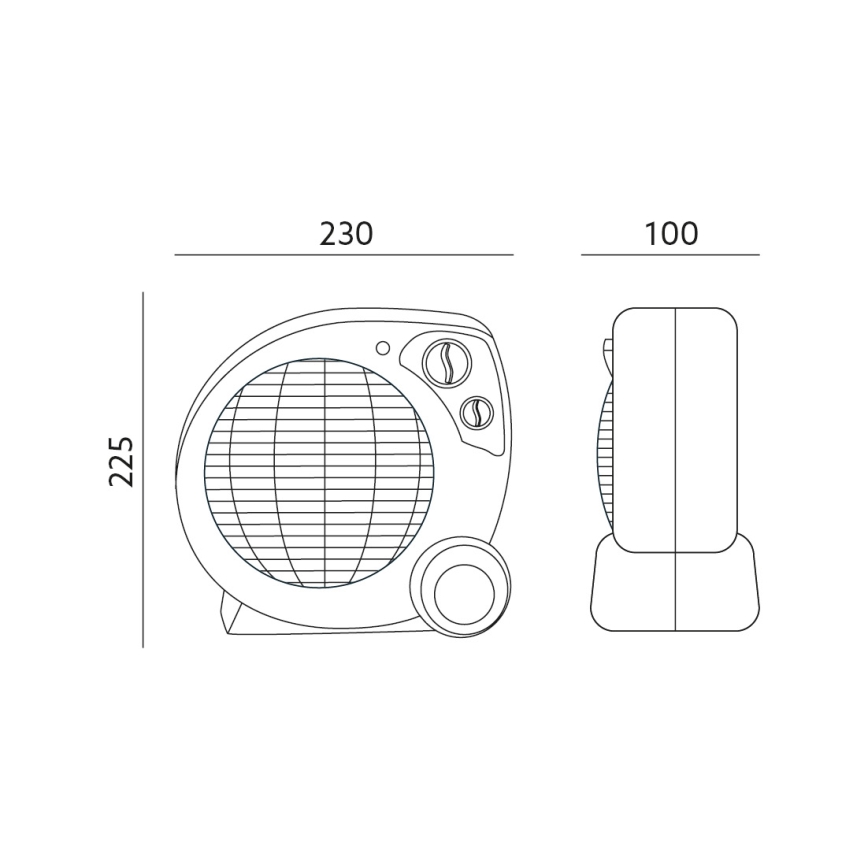 Ventilator sa grejnim telom ZEFIR 1000/2000W/230V beo