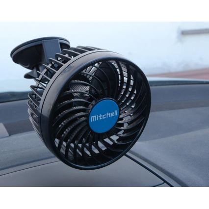 Ventilator sa prianjalicom za automobil 9W/12V, crni