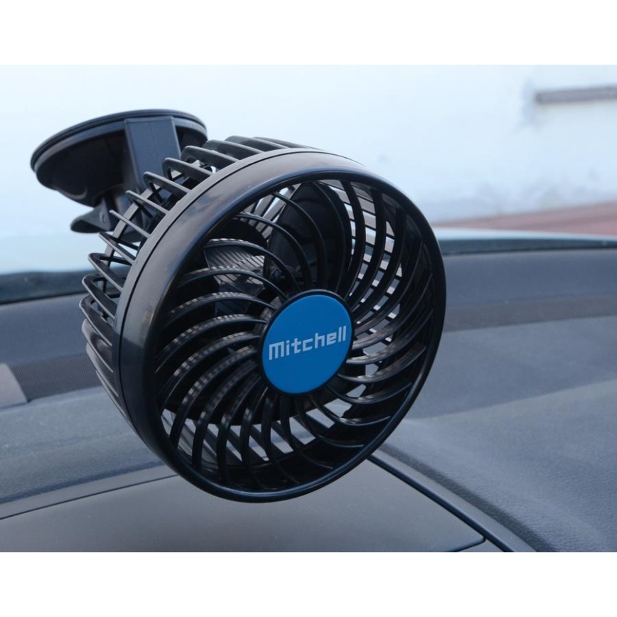 Ventilator sa prianjalicom za automobil 9W/12V, crni