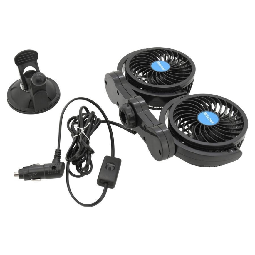 Ventilator za auto sa usisnom čašicom 7W/12V, crni