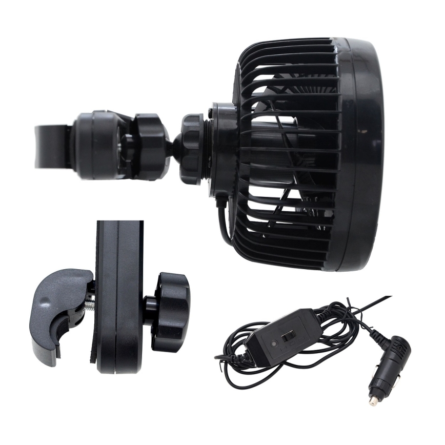 Ventilator za naslon za glavu u automobilu 4W/12V crni