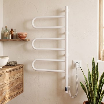 Vertaduro - Električni rotirajući sušač za peškire sa termostatom ELA 120W/230V 80x49 cm IP44 bela