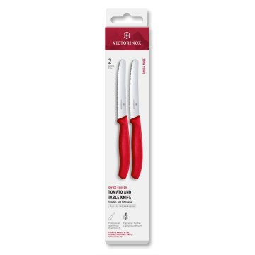 Victorinox - Set kuhinjskih noževa za povrće SWISS CLASSIC, 11 cm, 2 kom, crvena