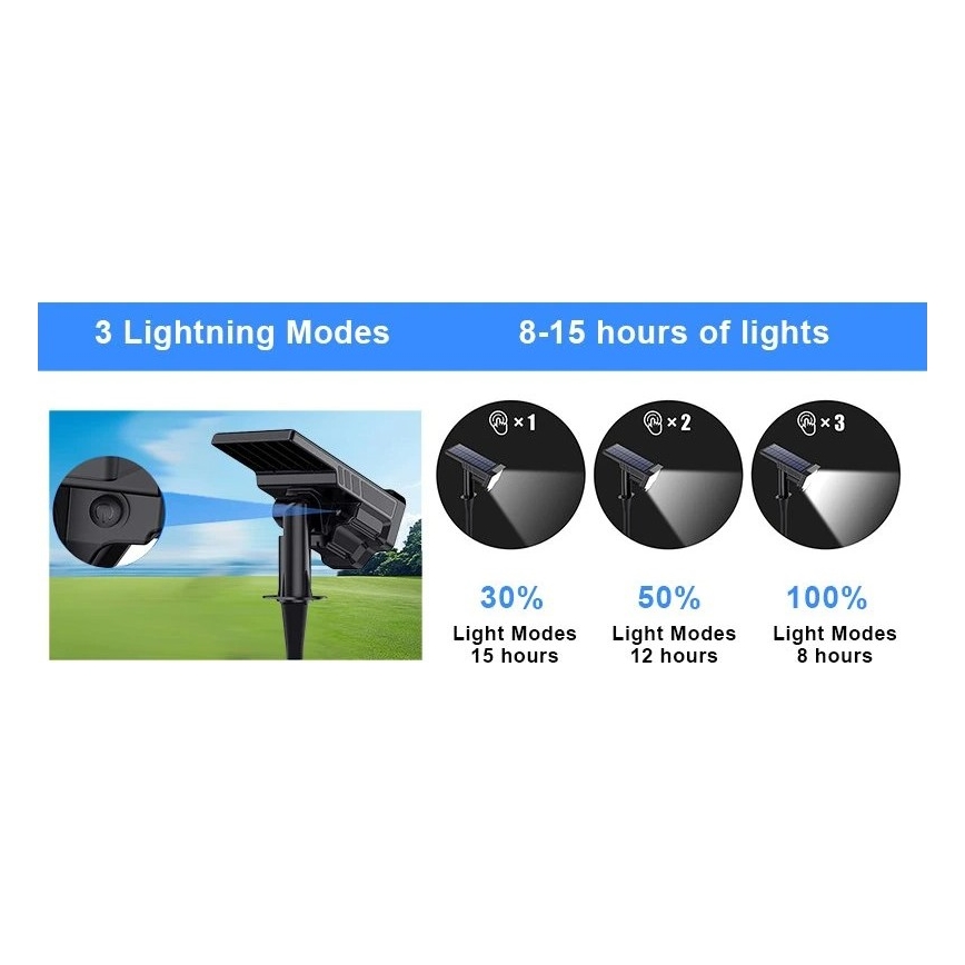 Viking - LED solarna lampa LED/1W/3,7V IP65 6000K 2200 mAh