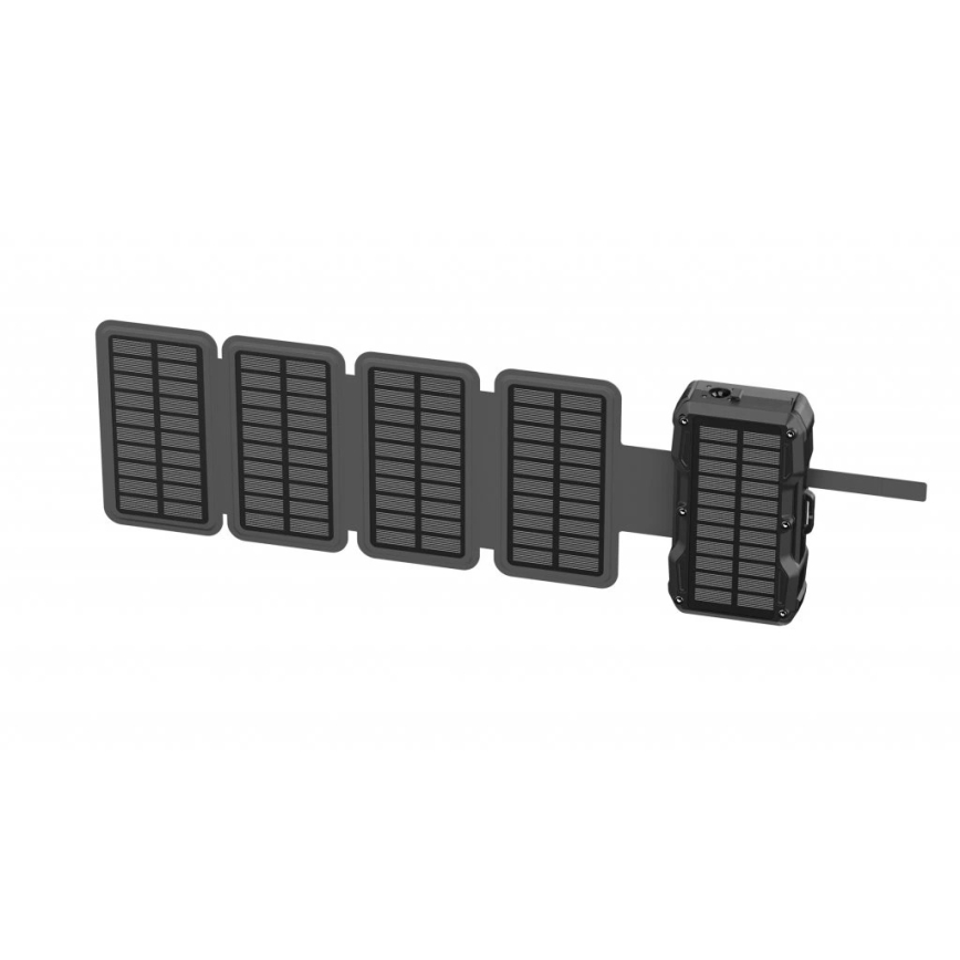Viking - Power Bank sa LED svetiljkom, bežičnim punjenjem i solarnim panelom Power Delivery 22,5W/30000 mAh