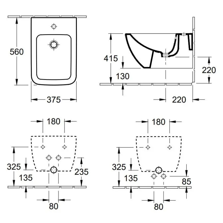Villeroy & Boch 44110001 - Zidni bide VENTICELLO keramika/bela