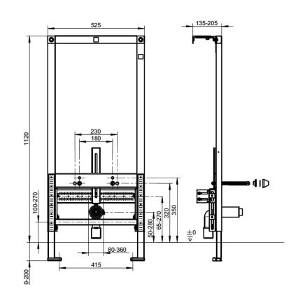 Villeroy & Boch 92214800 - Podometni modul za bide VICONNECT 112 cm