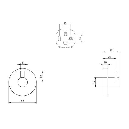 Villeroy & Boch TVA15101100061 - Zidna kukica ELEMENTS, polirani hrom
