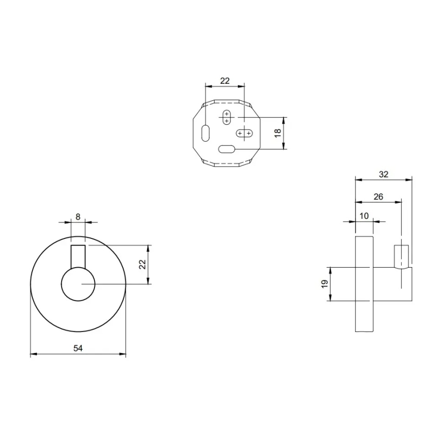 Villeroy & Boch TVA15101100061 - Zidna kukica ELEMENTS, polirani hrom
