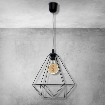 Viseća lampa BASKET 1xE27/60W/230V crna