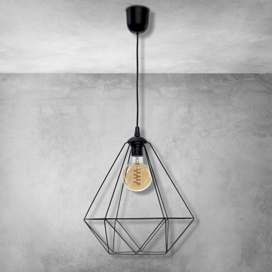 Viseća lampa BASKET 1xE27/60W/230V crna