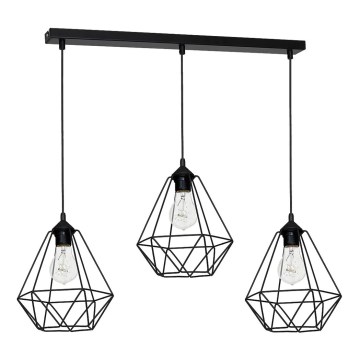 Viseće svetlo BASKET 3xE27/60W/230V crno