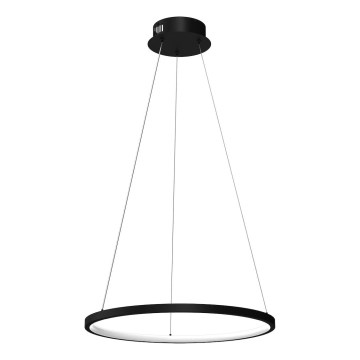 Viseći LED luster na sajli HOOP LED/27W/230V, prečnik 50 cm, 4000K, crne boje