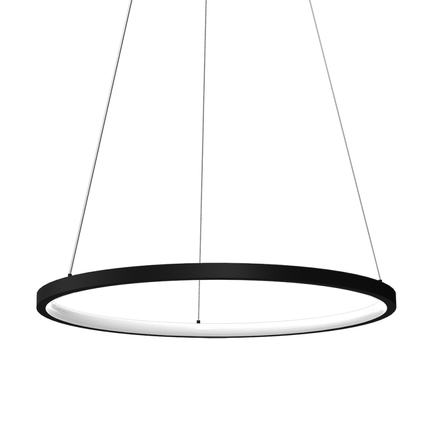 Viseći LED luster na sajli HOOP LED/27W/230V, prečnik 50 cm, 4000K, crne boje