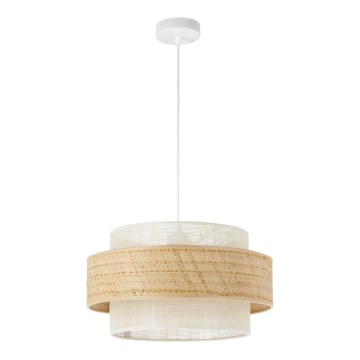 Viseći luster BOHO 1xE27/60W/230V prečnik 40 cm juta/krem