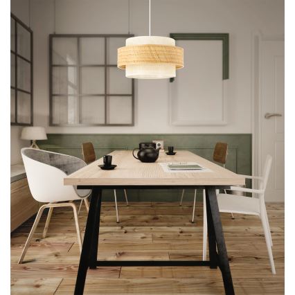 Viseći luster BOHO 1xE27/60W/230V prečnik 40 cm juta/krem