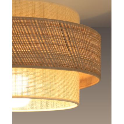 Viseći luster BOHO 1xE27/60W/230V prečnik 40 cm juta/krem