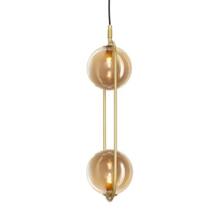Viseći luster CORDEL na sajli, 2xG9/28W/230V, mesing/dimno bež