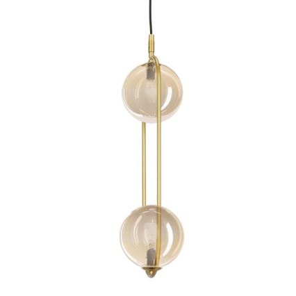 Viseći luster CORDEL na sajli, 2xG9/28W/230V, mesing/dimno bež