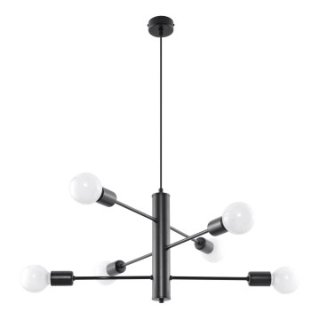 Viseći luster na kablu DUOMO 6 6xE27/60W/230V, crne boje