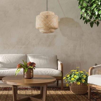 Viseći luster na lanku BERTA 1xE27/20W/230V pr. 50 cm bambus