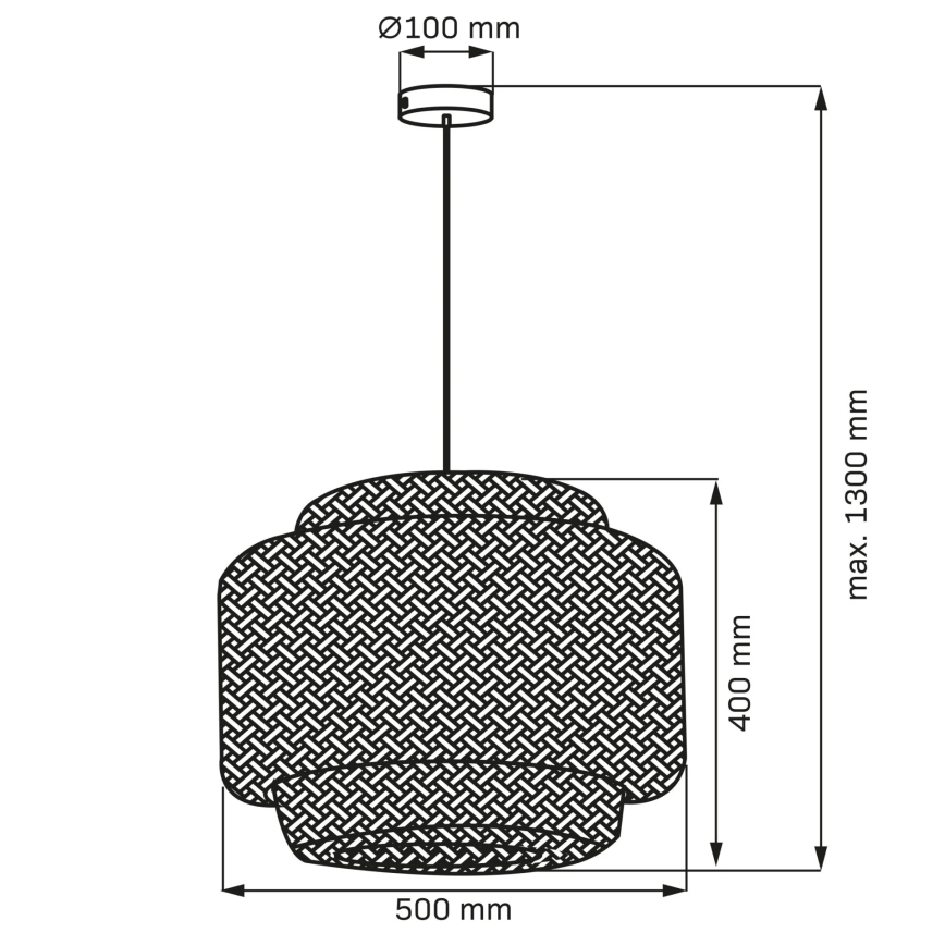 Viseći luster na lanku BERTA 1xE27/20W/230V pr. 50 cm bambus