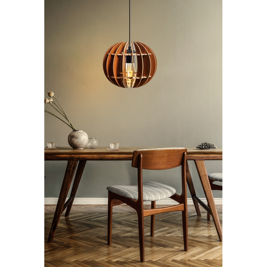 Viseći luster na sajli 1xE27/60W/230V, braon, prečnik 20 cm