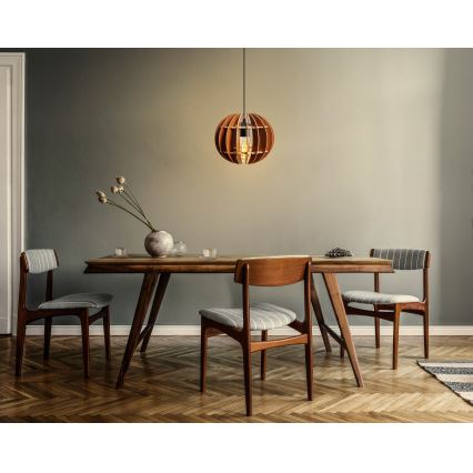 Viseći luster na sajli 1xE27/60W/230V, braon, prečnik 20 cm