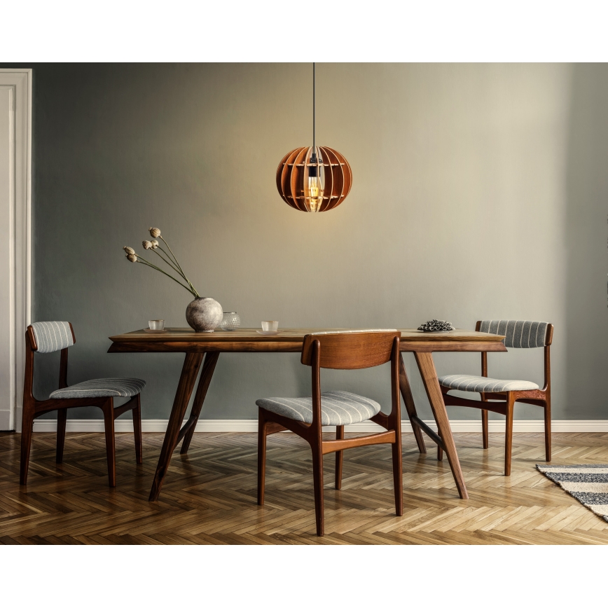 Viseći luster na sajli 1xE27/60W/230V, braon, prečnik 20 cm