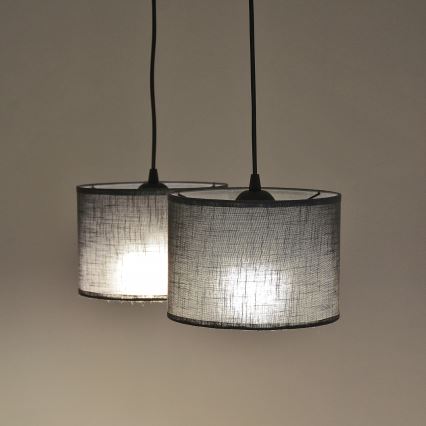 Viseći luster na sajli ALBA 2xE27/15W/230V siva