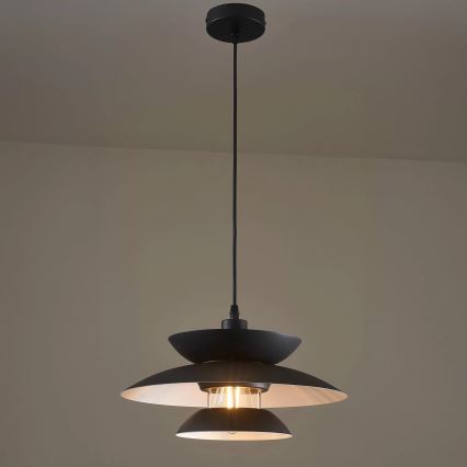 Viseći luster na sajli BERIT 1xE27/20W/230V, crna