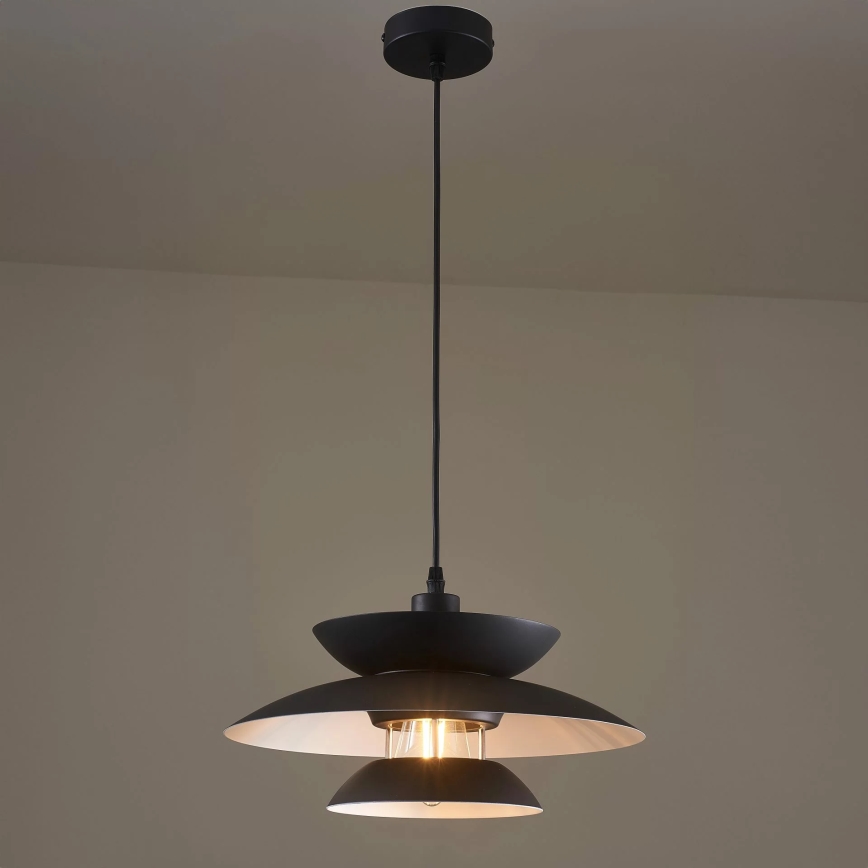 Viseći luster na sajli BERIT 1xE27/20W/230V, crna